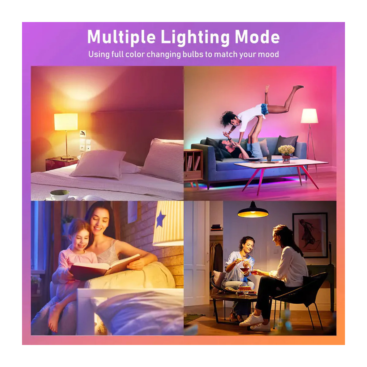 HPH Smart-Lampe LED Set mit 2 Stück, bunt, minimalistisches Design, dimmbar und ferngesteuert - Bild 3
