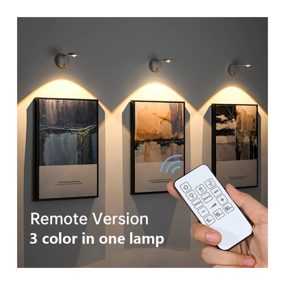 HPH USB aufladbare intelligente LED Wandlampe mit Bewegungssensor und Dimmfunktion, weißer minimalistischer Strahler zur Beleuchtung von Bildern und Gemälden - Bild 1