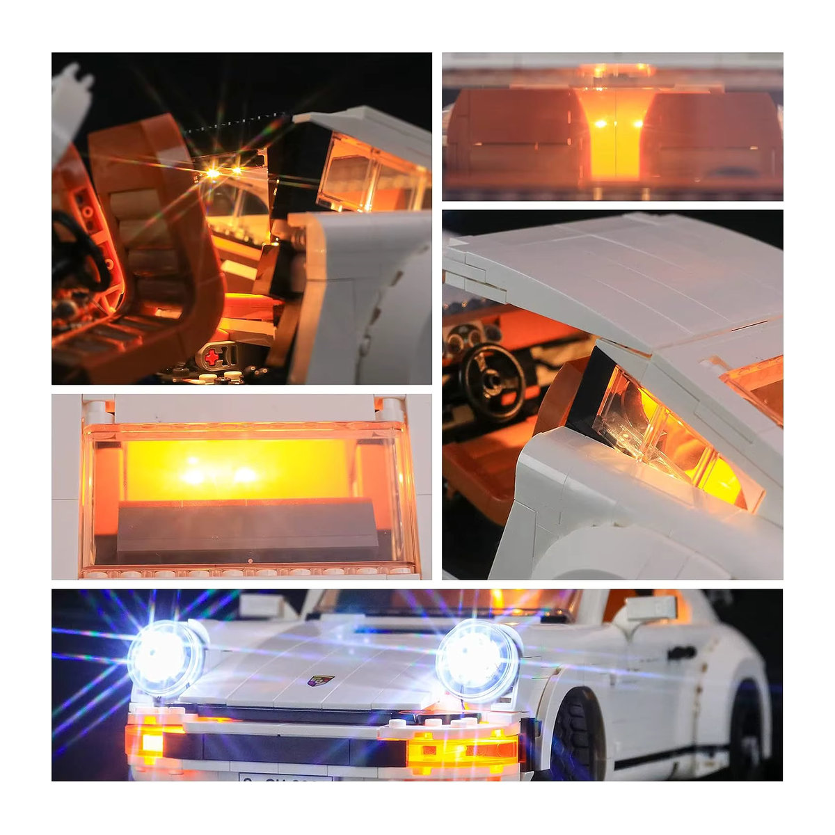 Hprosper LED-Licht für 10295 Creator Expert Porsche 911 Auto-Dekorationslampe mit Batteriekasten in Weiß - Bild 6
