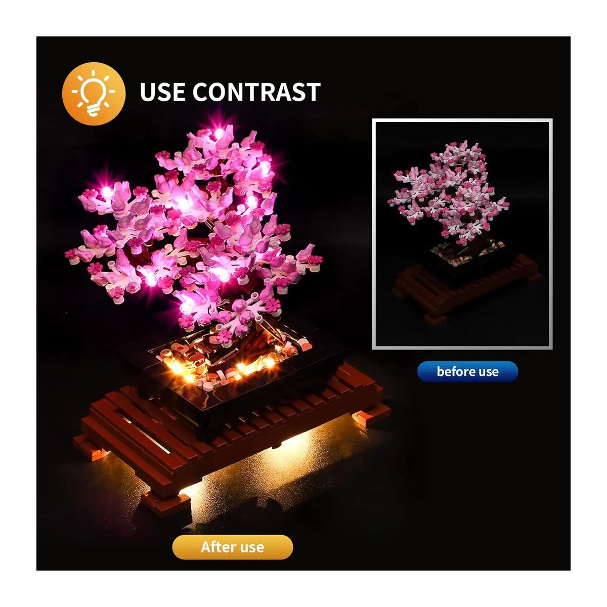 Hprosper LED-Licht für Creator Expert Bonsai-Baum 10281, dekorative Lampe in Grün mit Batteriekasten - Bild 4
