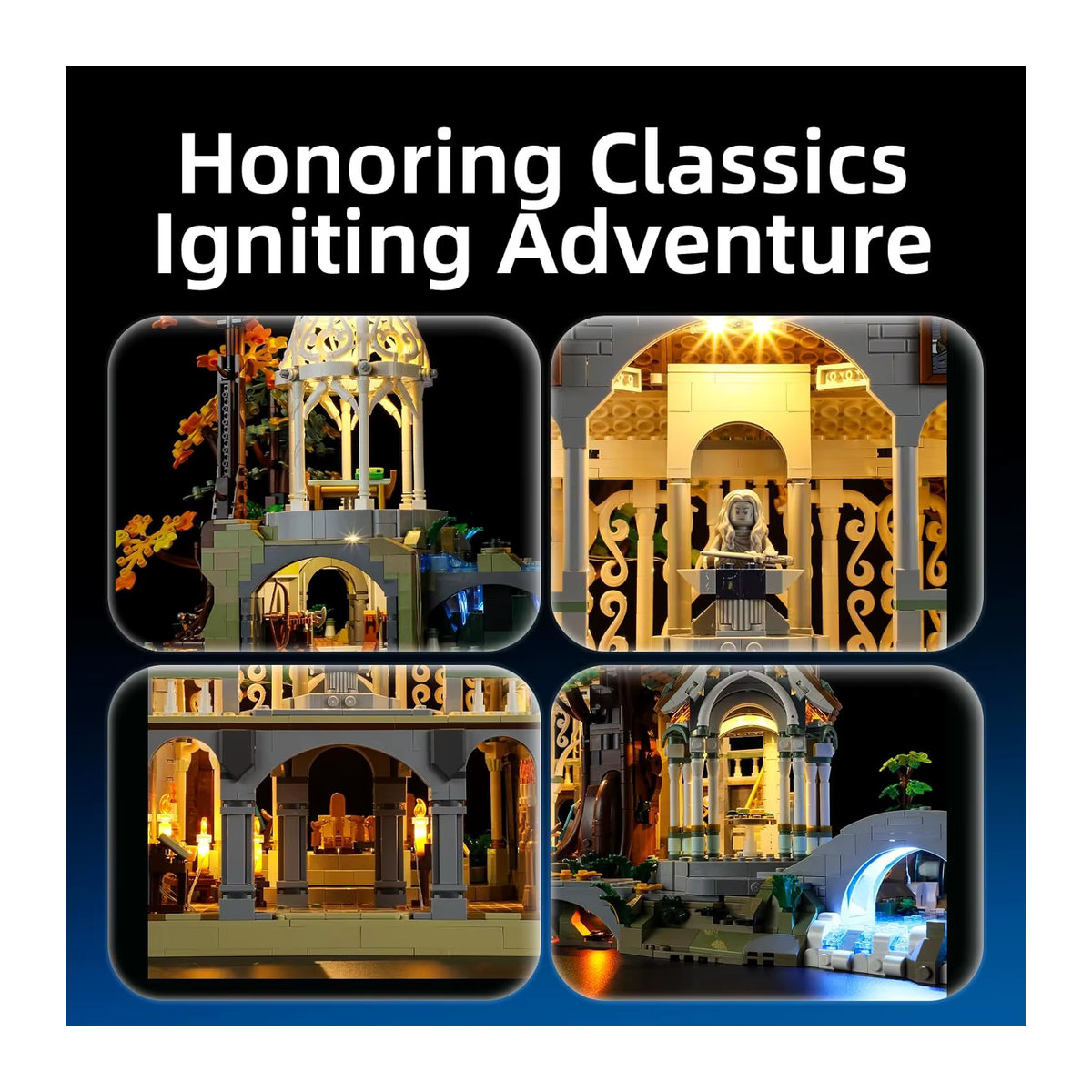 HPROSPER LED-Licht für LEGO Icons 10316 Der Herr der Ringe Rivendell, dekorative Lampe in Weiß mit Batteriekasten - Bild 6
