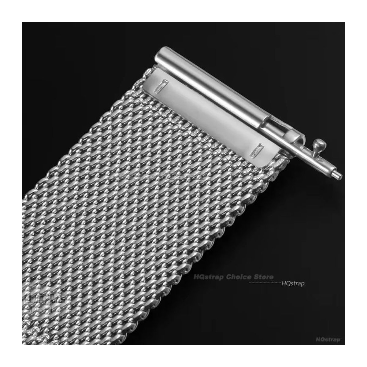 HQstrap Universal Mesh Armband aus Edelstahl mit Schnellverschluss in Silber - Bild 5