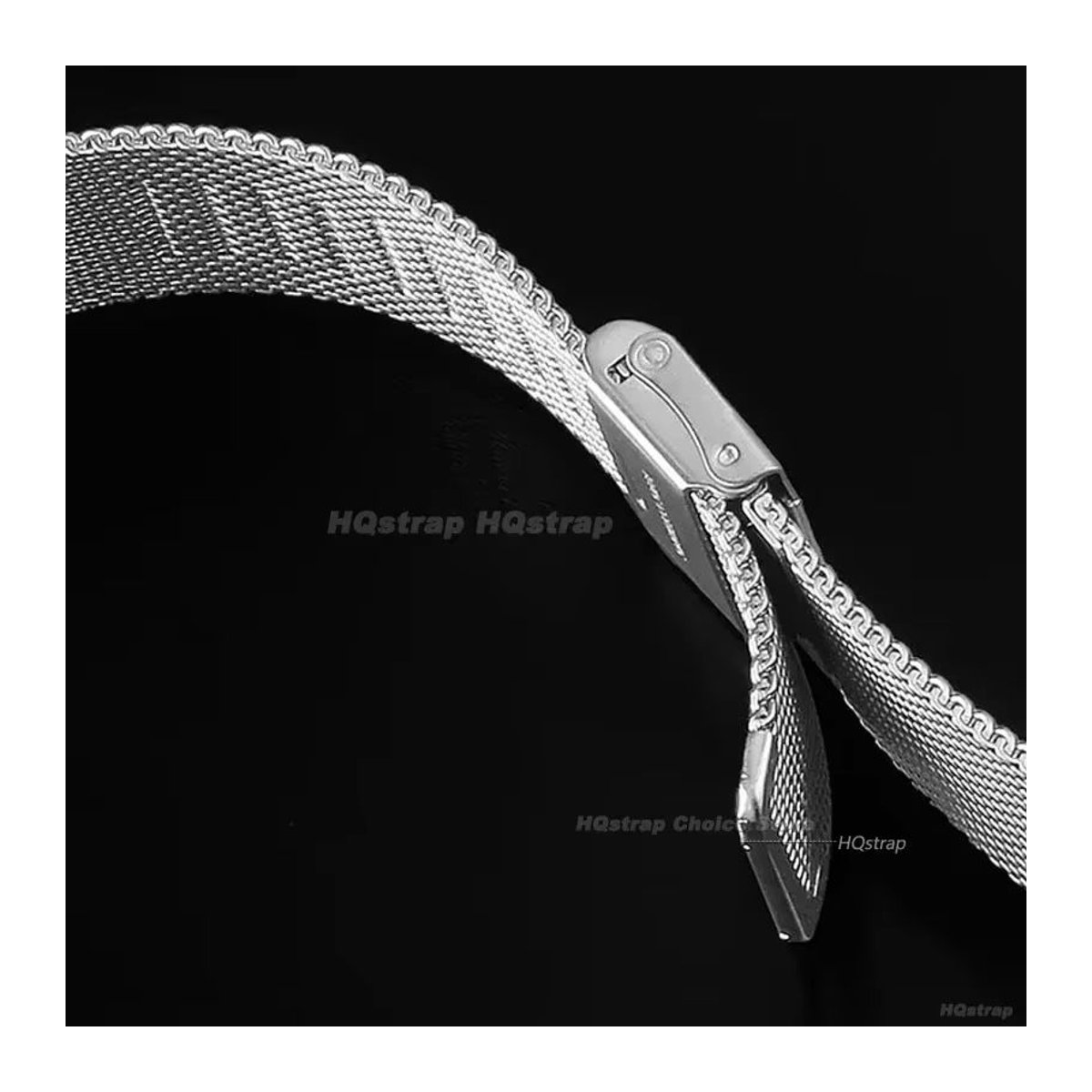 HQstrap Universal Mesh Armband aus Edelstahl mit Schnellverschluss in Silber - Bild 6