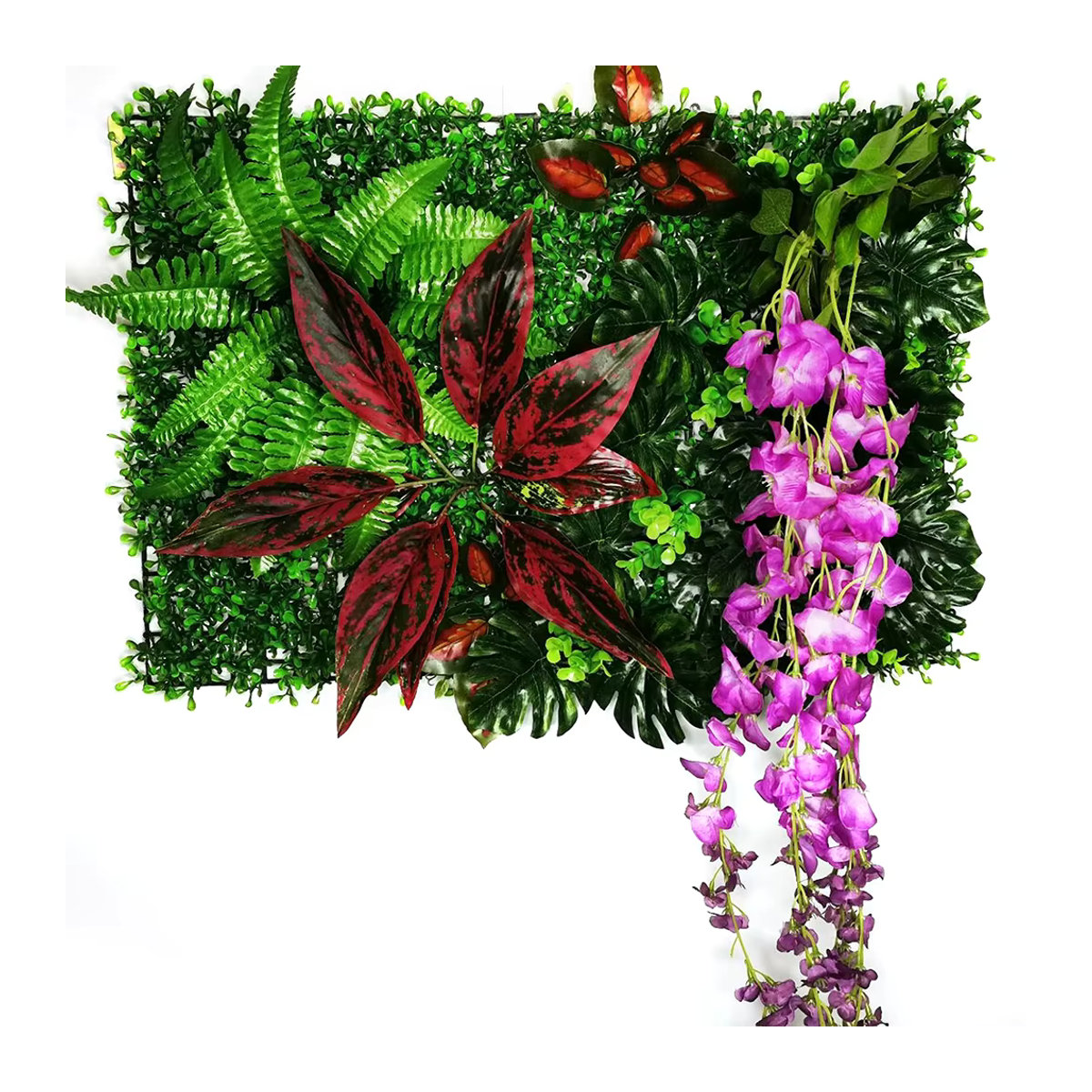 HUA TIAN Künstliches Grünes Pflanzen Wand Panel für Wanddekoration und Hochzeit, B: 60 cm, H: 40 cm - Bild 1