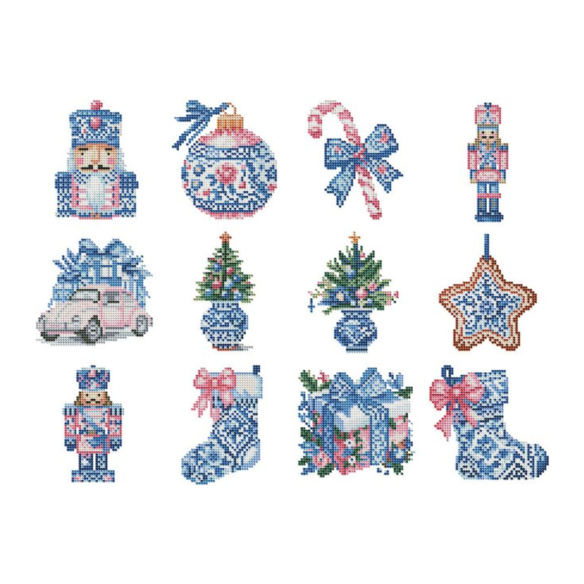 Huacan 12er Set Runde Mosaik-Mini-Diamantgemälde mit Cartoon-Weihnachtsthema in Mehrfarbig zur modernen Heimdekoration - Bild 1