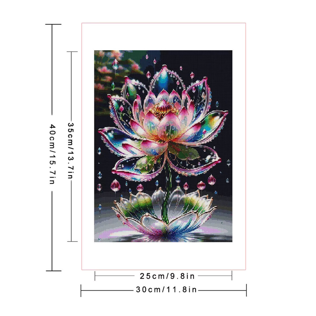 Huacan 5D Diamant-Gemälde Lotusblume als Mosaik-Kunsthandwerk in Mehrfarbig, Rund oder Quadratisch - Bild 2