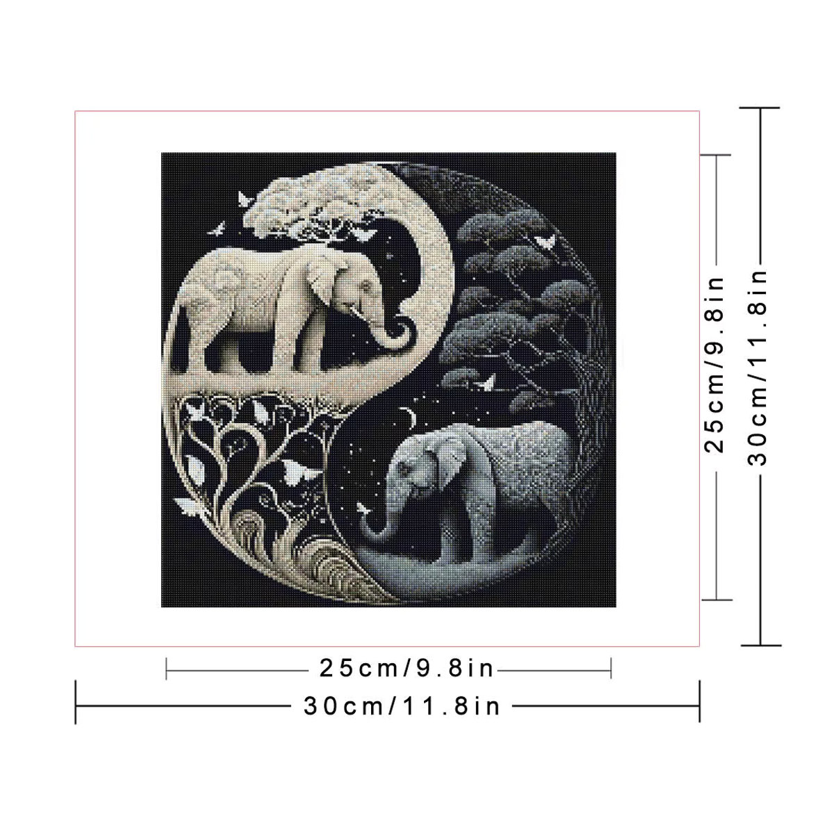 Huacan 5D Diamant-Malerei-Set Elefant Tai Chi Mosaik Wanddekoration mehrfarbig - Bild 2