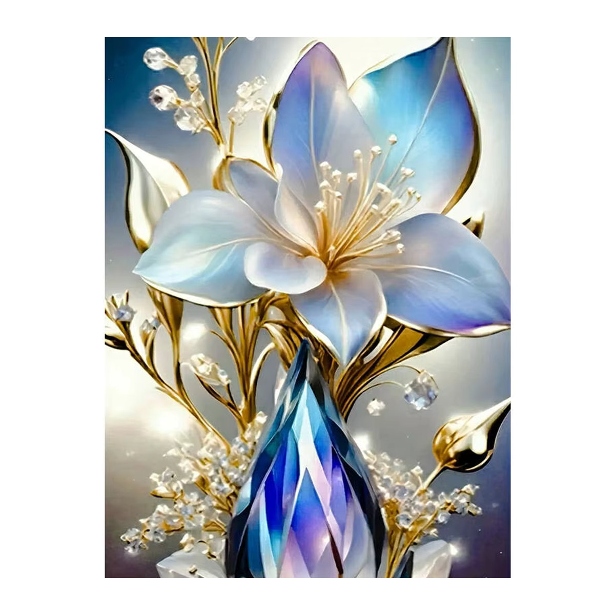 HUACAN 5D-Diamant-Malerei-Set Lilienblume, mehrfarbig, rund, Wandkunst für dein Zuhause - Bild 5