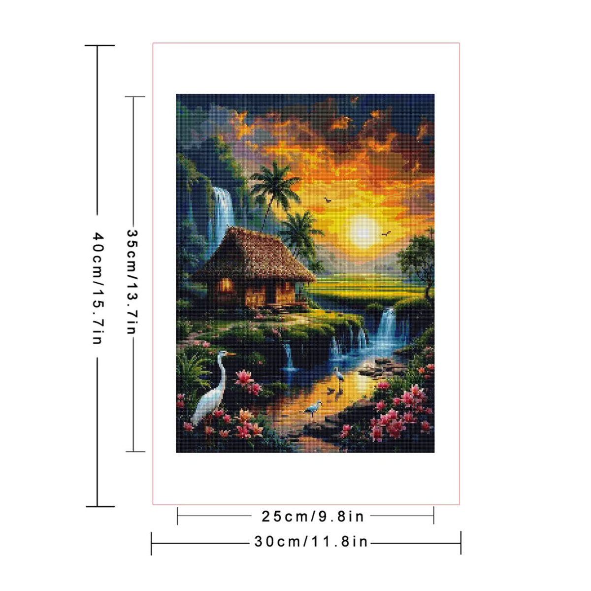 Huacan Diamant-Malerei Mosaik Set mit Landschaft und Tier in Mehrfarbig, quadratisch und rund - Bild 2