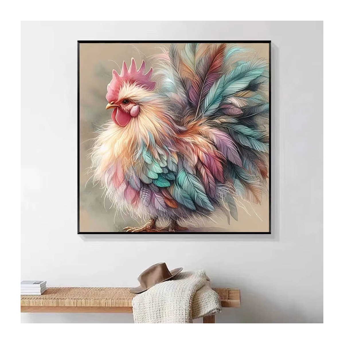 HUACAN Diamant-Malerei-Set Huhn als rundes Diamant-Mosaik in Mehrfarbig - Bild 3