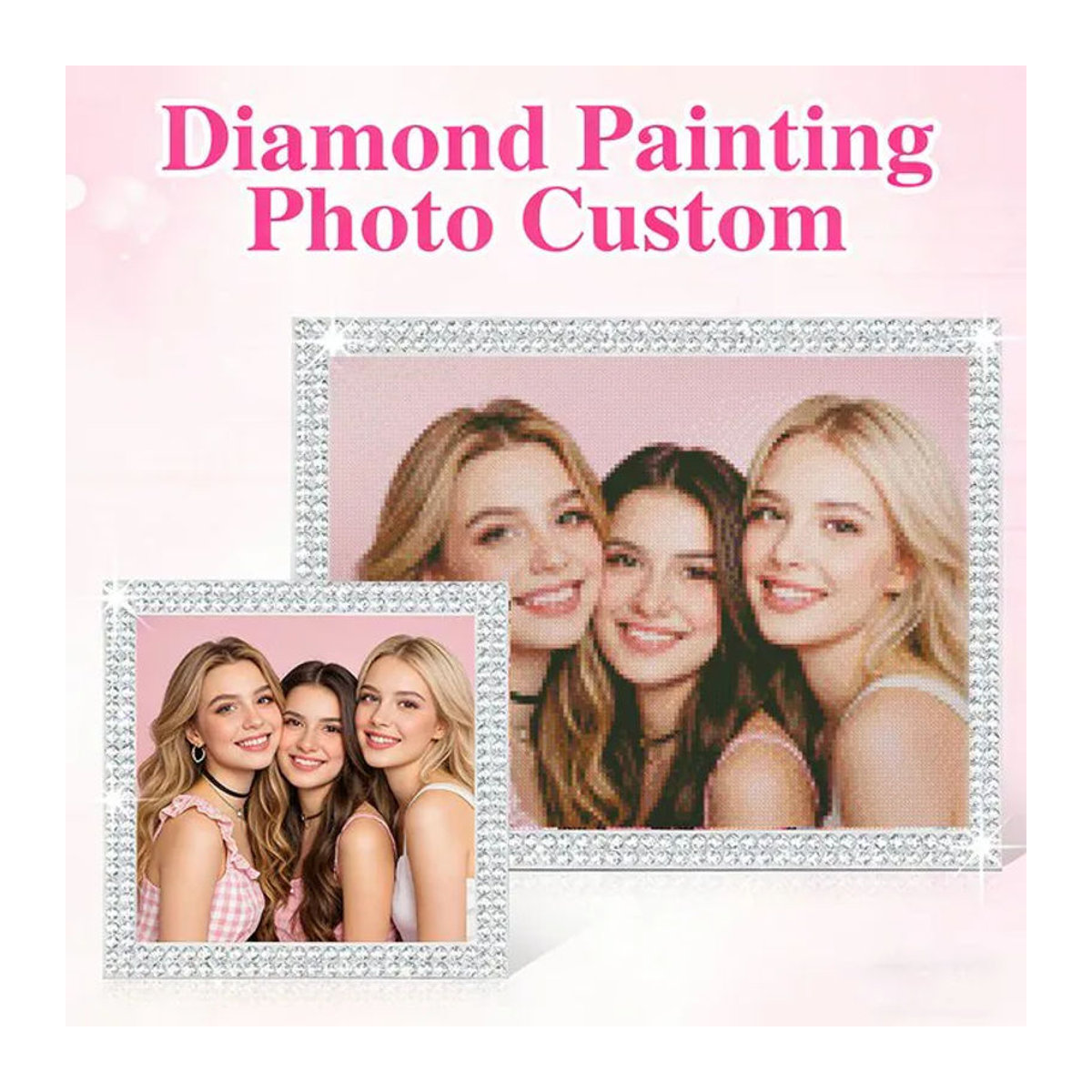 HUACAN Diamant-Malerei-Set mit persönlicher Foto-Anpassung als mehrfarbiges Mosaik-Set zur Heimdekoration - Bild 1