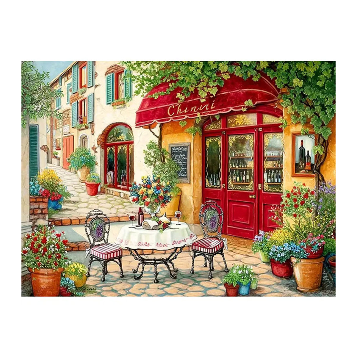 Huacan Diamant-Malerei Stadtstraßen-Landschaft als Mosaik-Kunstwerk in Mehrfarbig mit runden Steinen zur Wandmontage - Bild 4