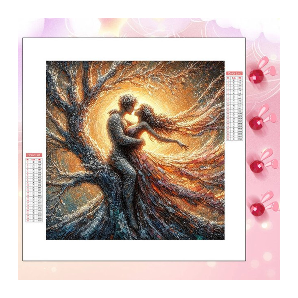 HUACAN Diamant-Mosaik Set für Damen und Herren mit Porträt, Baum und Landschaft in Mehrfarbig für moderne Wandmontage - Bild 1