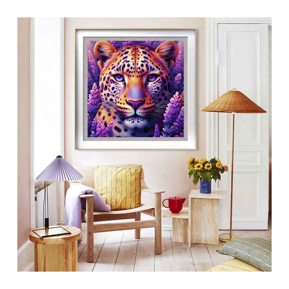 Huacan Diamant-Mosaik Set mit Leoparden-Tier-Motiv in Mehrfarbig für Wandkunst - Bild 3