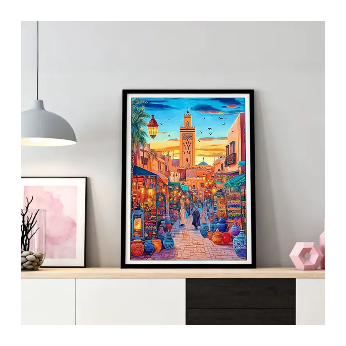 HUACAN Diamantmalerei DIY Set Stadtstraßen-Landschaft als 5D Mosaik für Erwachsene in Mehrfarbig und Rund - Bild 3