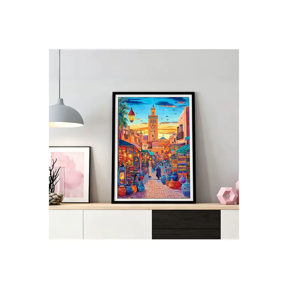 HUACAN Diamantmalerei DIY Set Stadtstraßen-Landschaft als 5D Mosaik für Erwachsene in Mehrfarbig und Rund - Bild 5