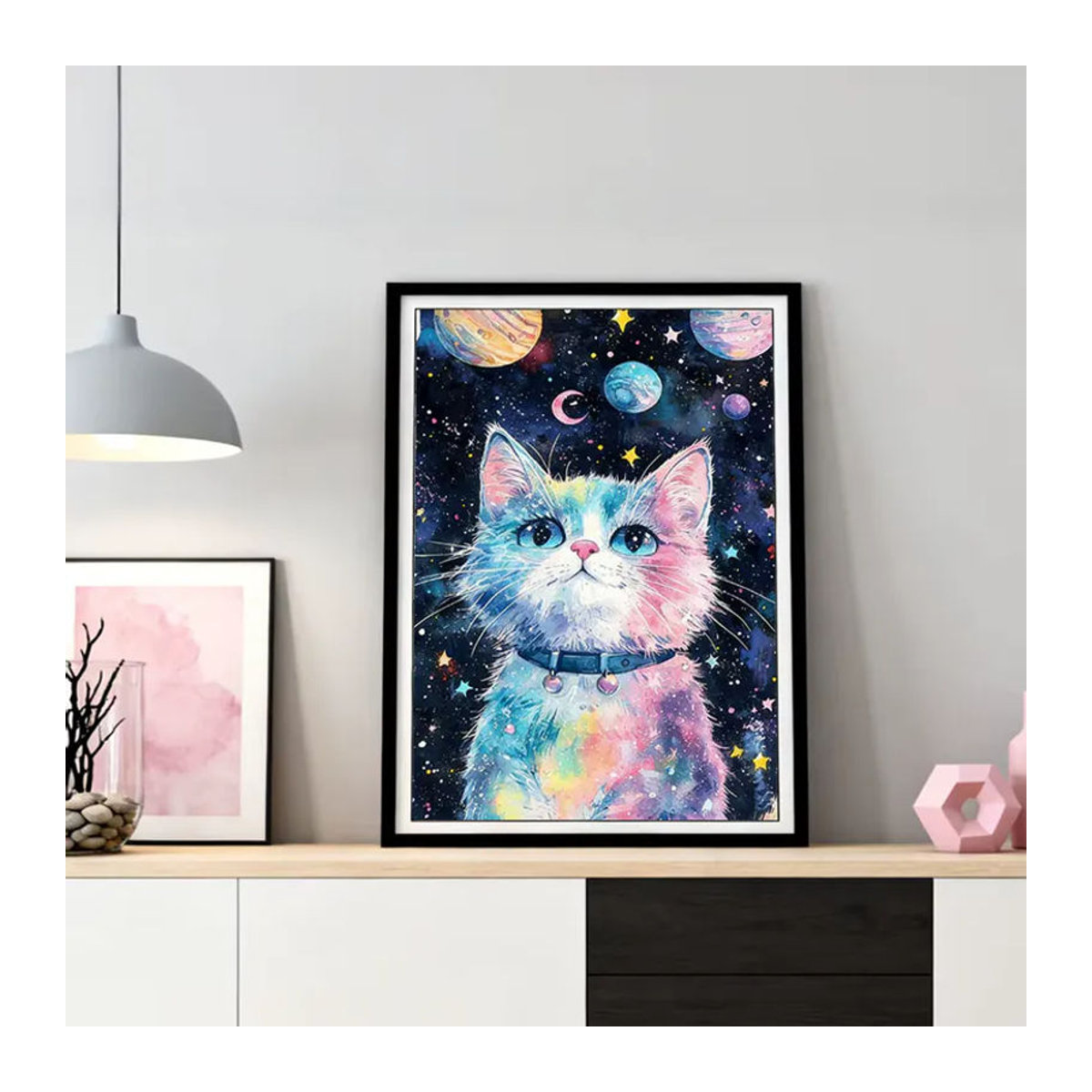 HUACAN Diamantmalerei Katze 5D-Diamantkunst Mosaik Set für Heimdekoration mehrfarbig quadratisch und rund - Bild 3