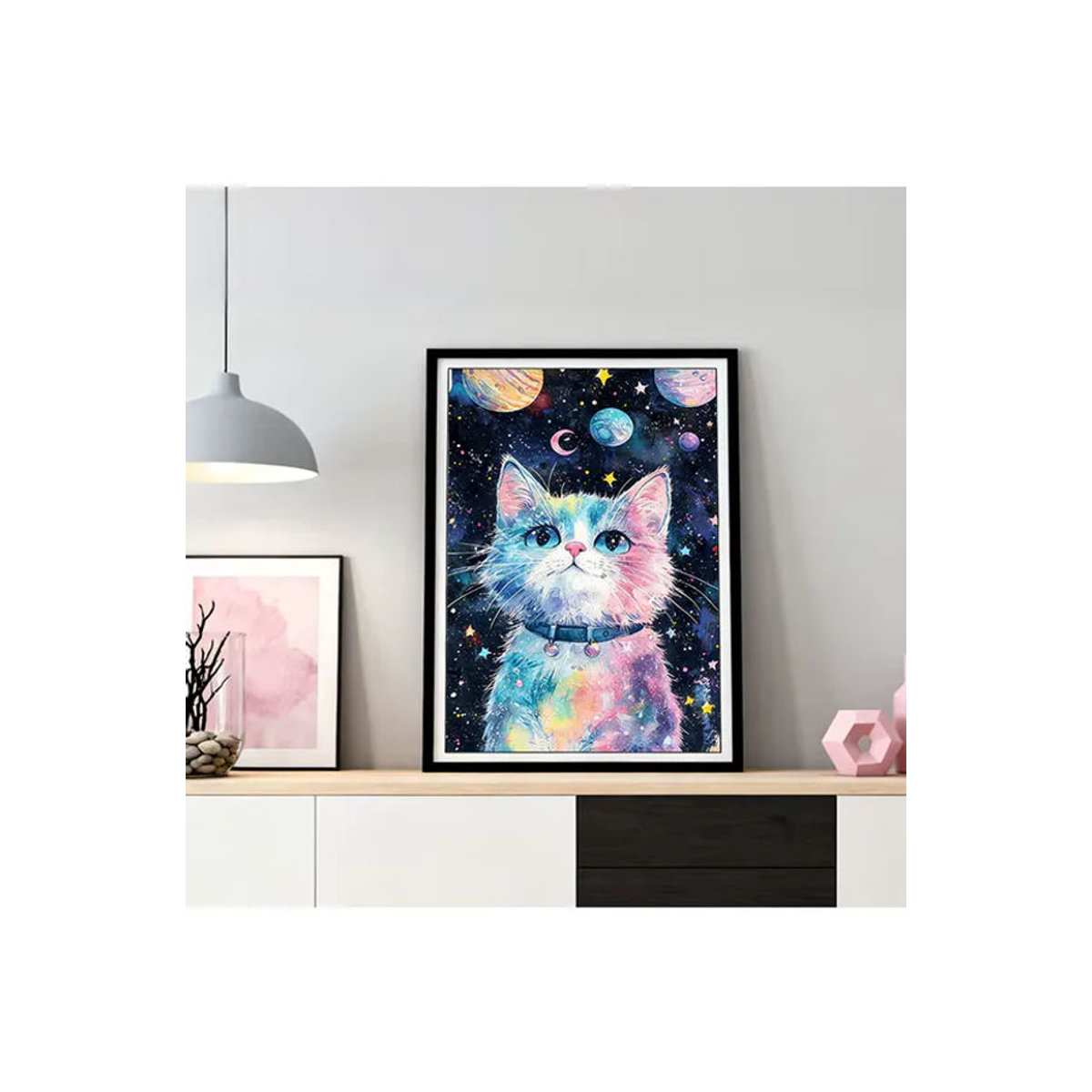 HUACAN Diamantmalerei Katze 5D-Diamantkunst Mosaik Set für Heimdekoration mehrfarbig quadratisch und rund - Bild 4