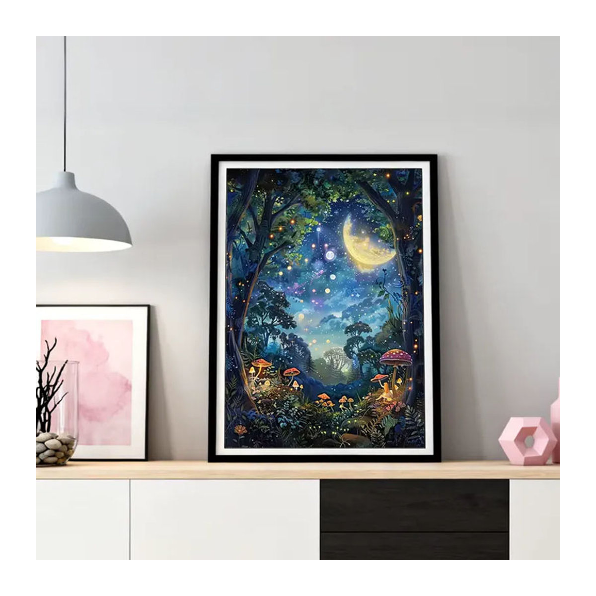 HUACAN Diamantmalerei Pilz-Landschaft 5D DIY Bastelset für Erwachsene, Mehrfarbig, Quadratisch - Bild 3