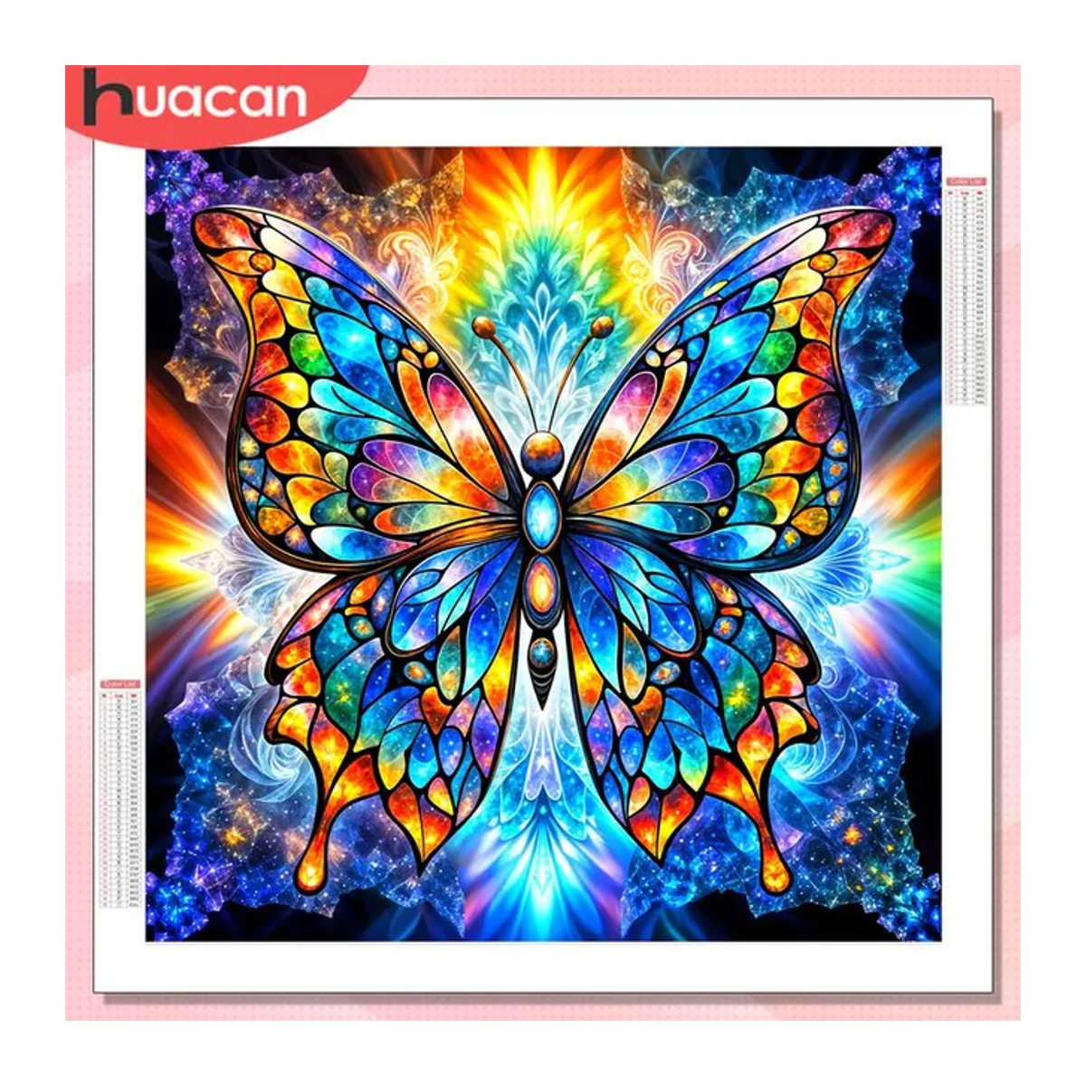 HUACAN Diamantmalerei Schmetterling als Mosaik-Wanddekoration in Quadratisch und Mehrfarbig - Bild 1