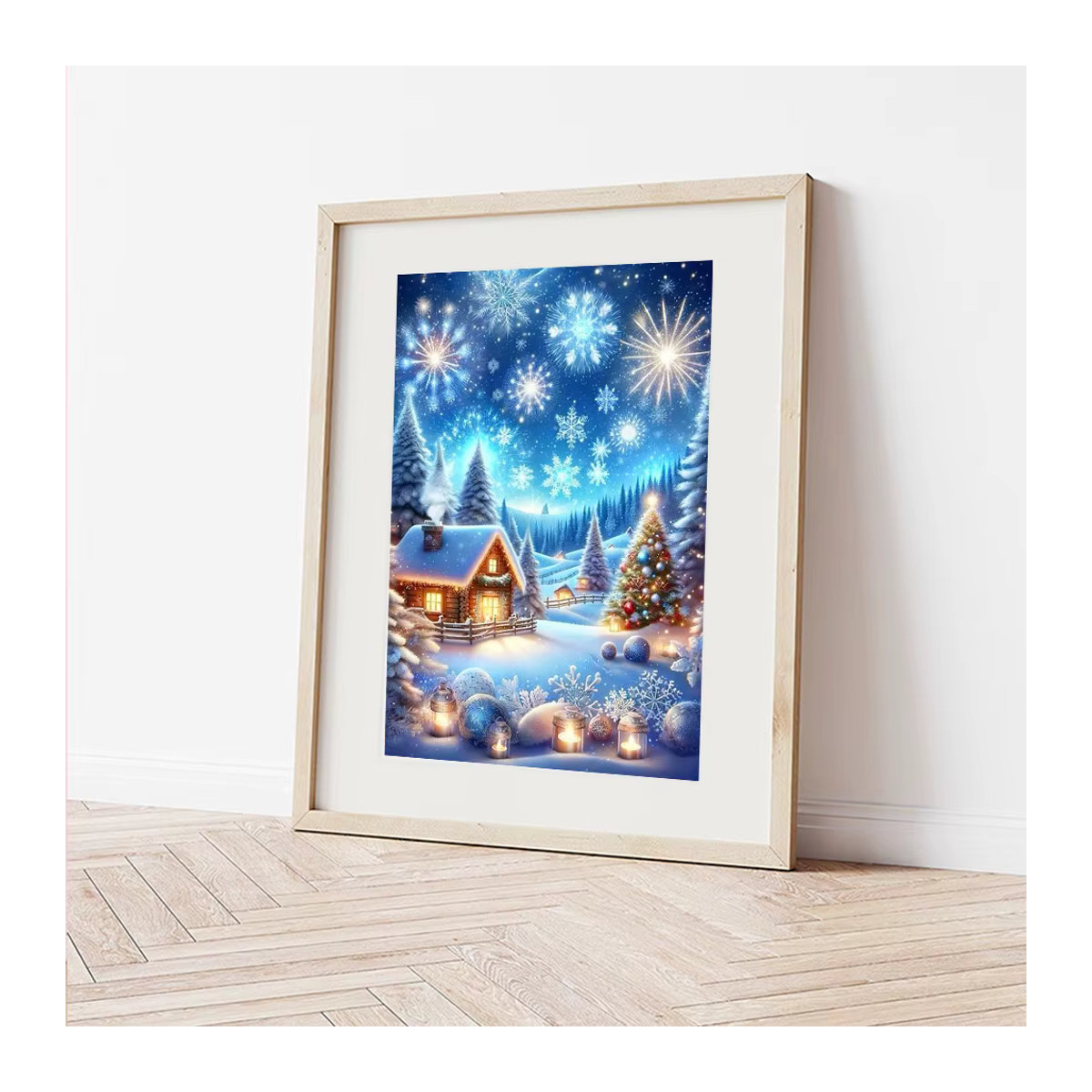 Huacan Diamantmalerei Set Sternenhimmel Landschaft mit Weihnachtsbaum als dekoratives Mosaik-Kunstkit in Mehrfarbig - Bild 3