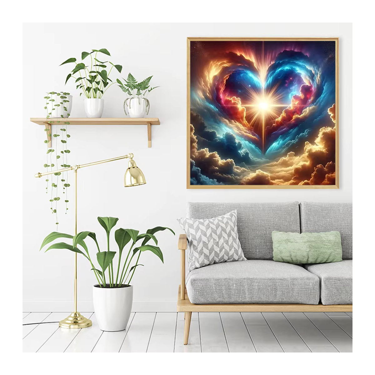 Huacan DIY Diamantmalerei Herz Fantasie Landschaft als Mosaik Wanddeko in Mehrfarbig - Bild 3