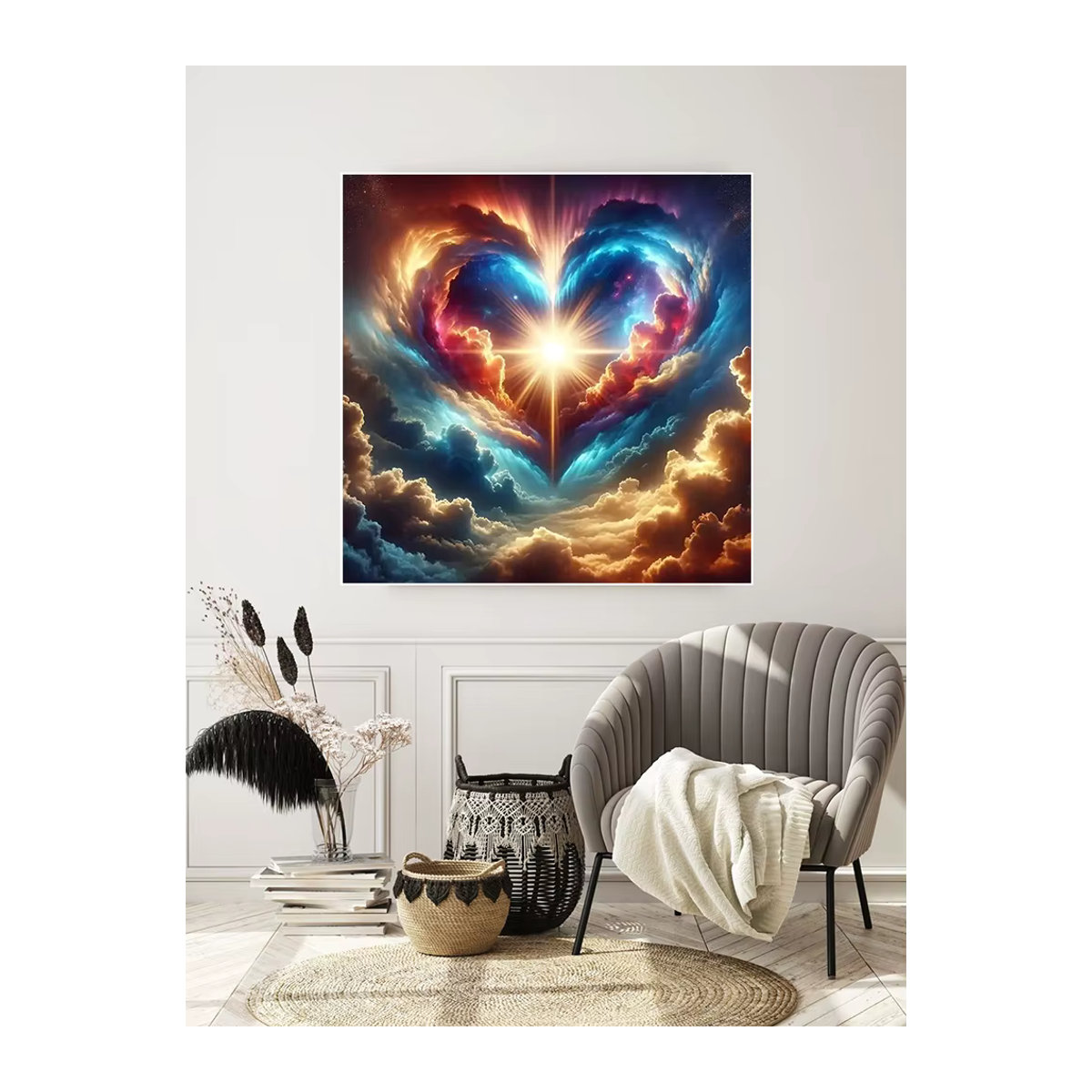 Huacan DIY Diamantmalerei Herz Fantasie Landschaft als Mosaik Wanddeko in Mehrfarbig - Bild 4