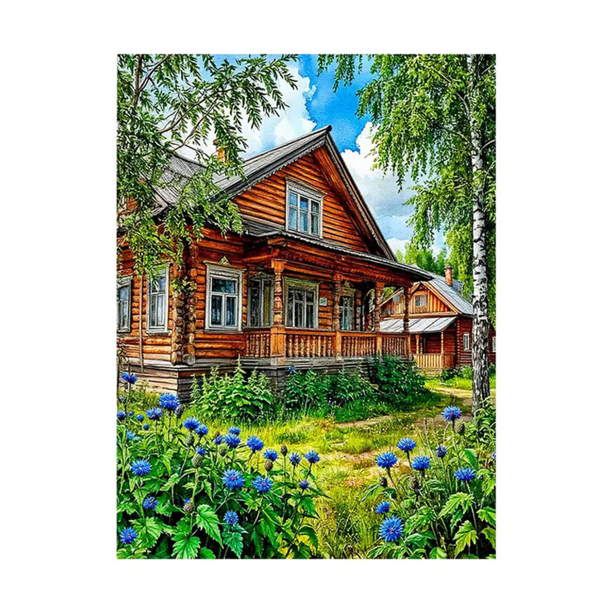 Huacan House Malen nach Zahlen Set mit Landschafts-Ölgemälde auf Leinwand, modernes mehrfarbiges Bild für Erwachsene, Hochformat, Rahmenlos, B: 40 cm, H: 50 cm - Bild 4