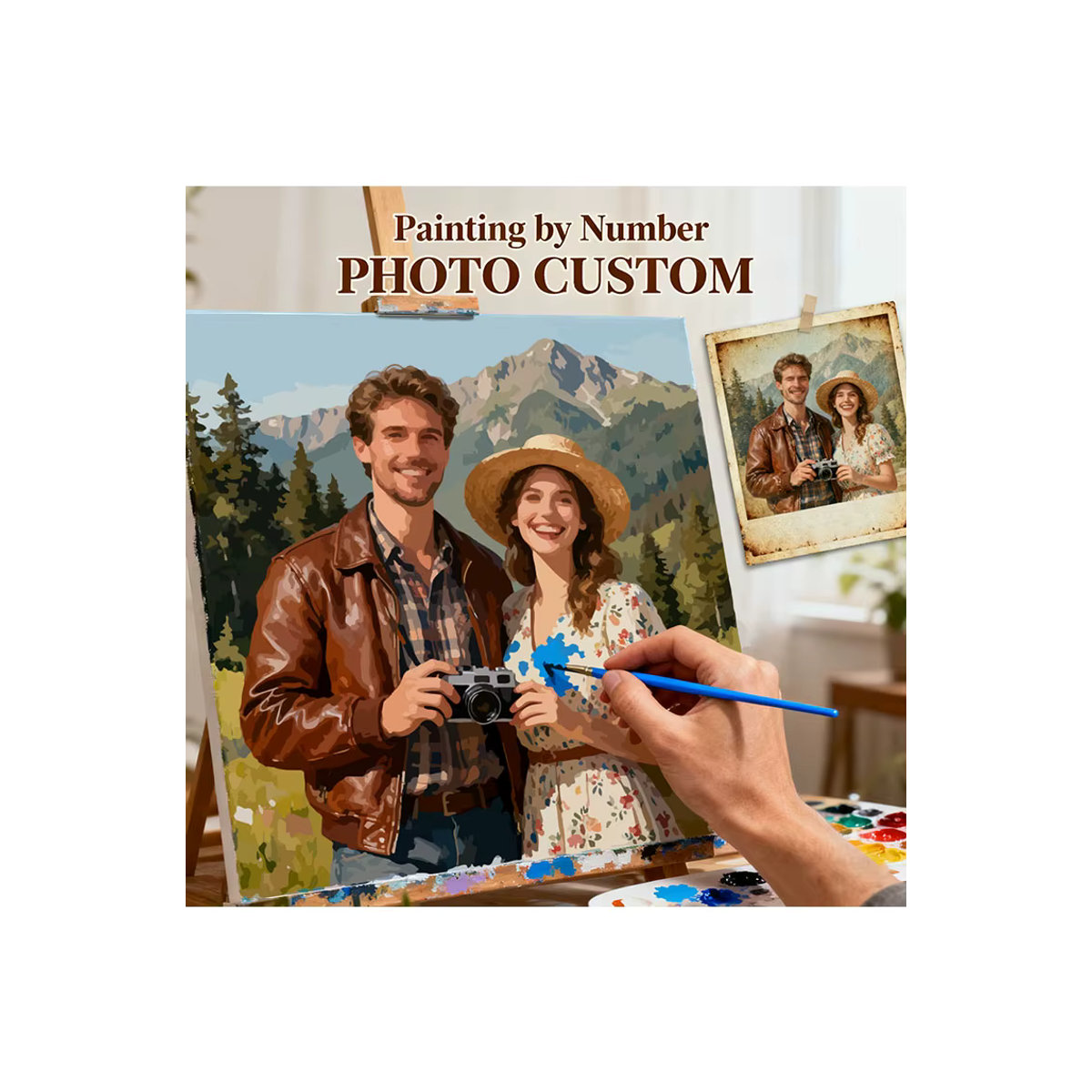 HUACAN Malen nach Zahlen mit individuellem Foto als florales Ölgemälde Set in Mehrfarbig, Rechteckig, Unisex - Bild 2