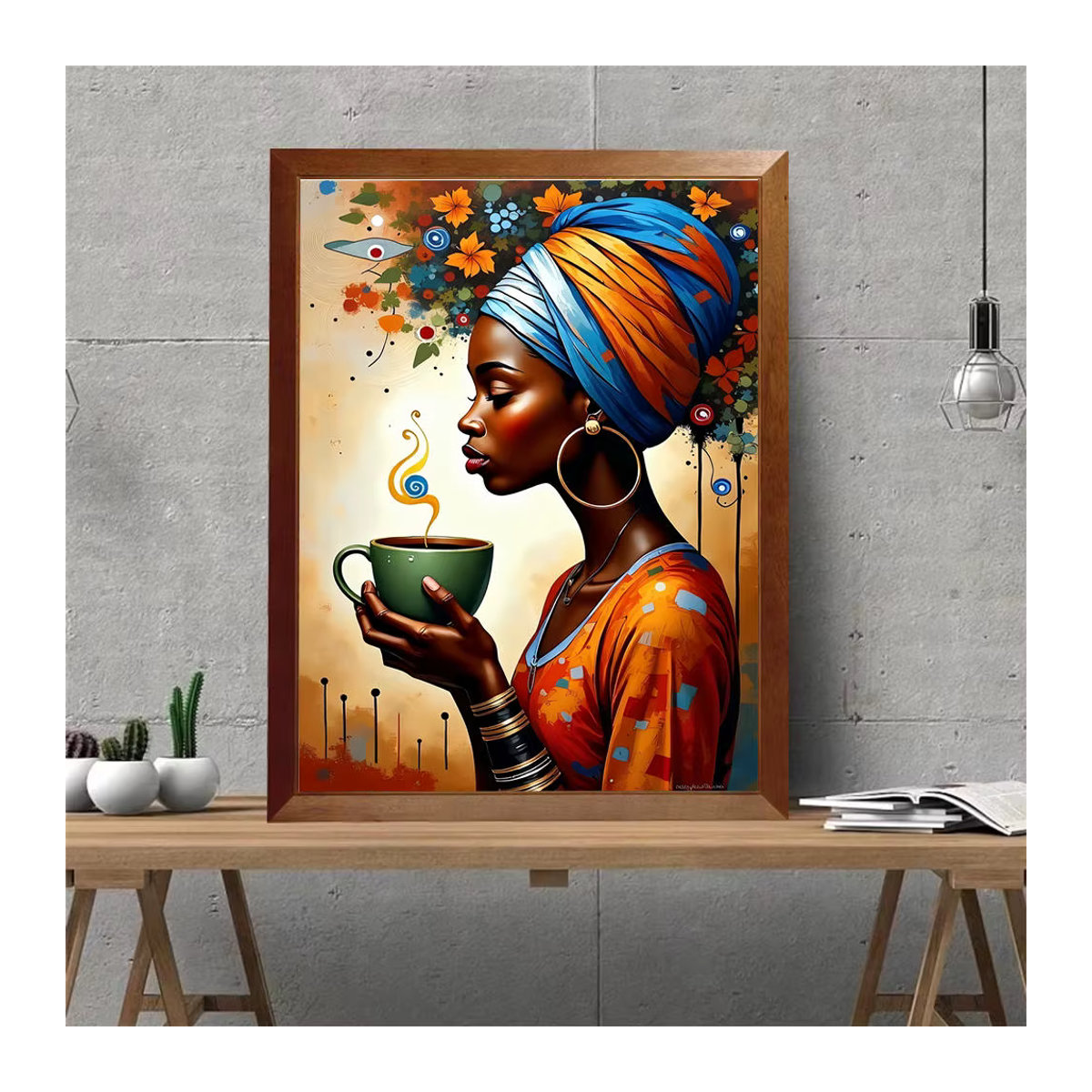 Huacan Malen nach Zahlen Porträt afrikanische Frauen auf Leinwand Wanddekoration Multicolor B: 40,0 cm, H: 38,0 cm - Bild 3