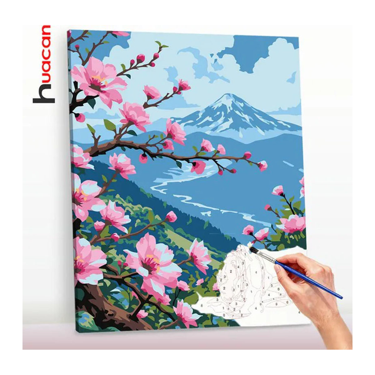 Huacan Malen nach Zahlen Set mit Landschaft und floralen Motiven auf Leinwand, mehrfarbig, B/H: 40 x 50 cm - Bild 1