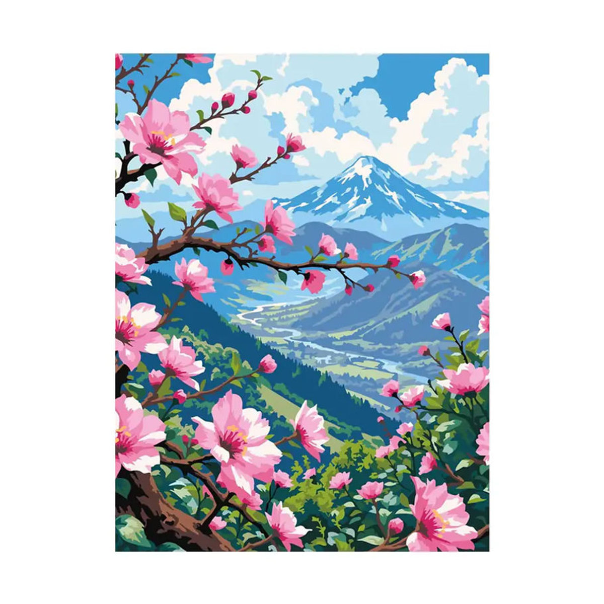 Huacan Malen nach Zahlen Set mit Landschaft und floralen Motiven auf Leinwand, mehrfarbig, B/H: 40 x 50 cm - Bild 5
