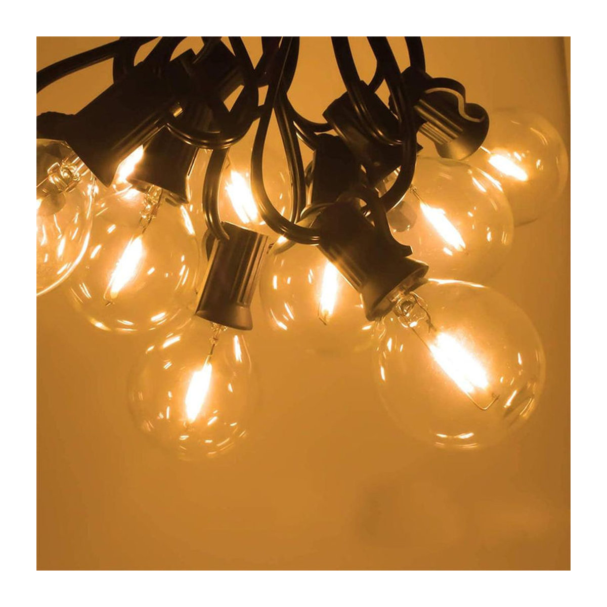 HuaJin Lighting 10 Stück G40 LED Ersatz-Glühbirnen E12 Warmweiß aus Kunststoff für Lichterketten Innen und Außen - Bild 3