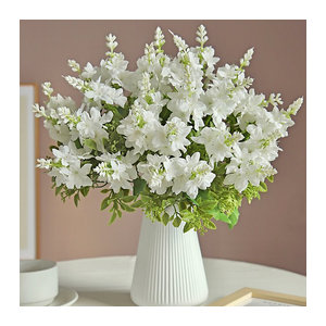 HUALIANQI Künstliche Orchidee in Blau und Weiß als Einzelstiel für Dekorationen zu Hochzeit oder Valentinstag