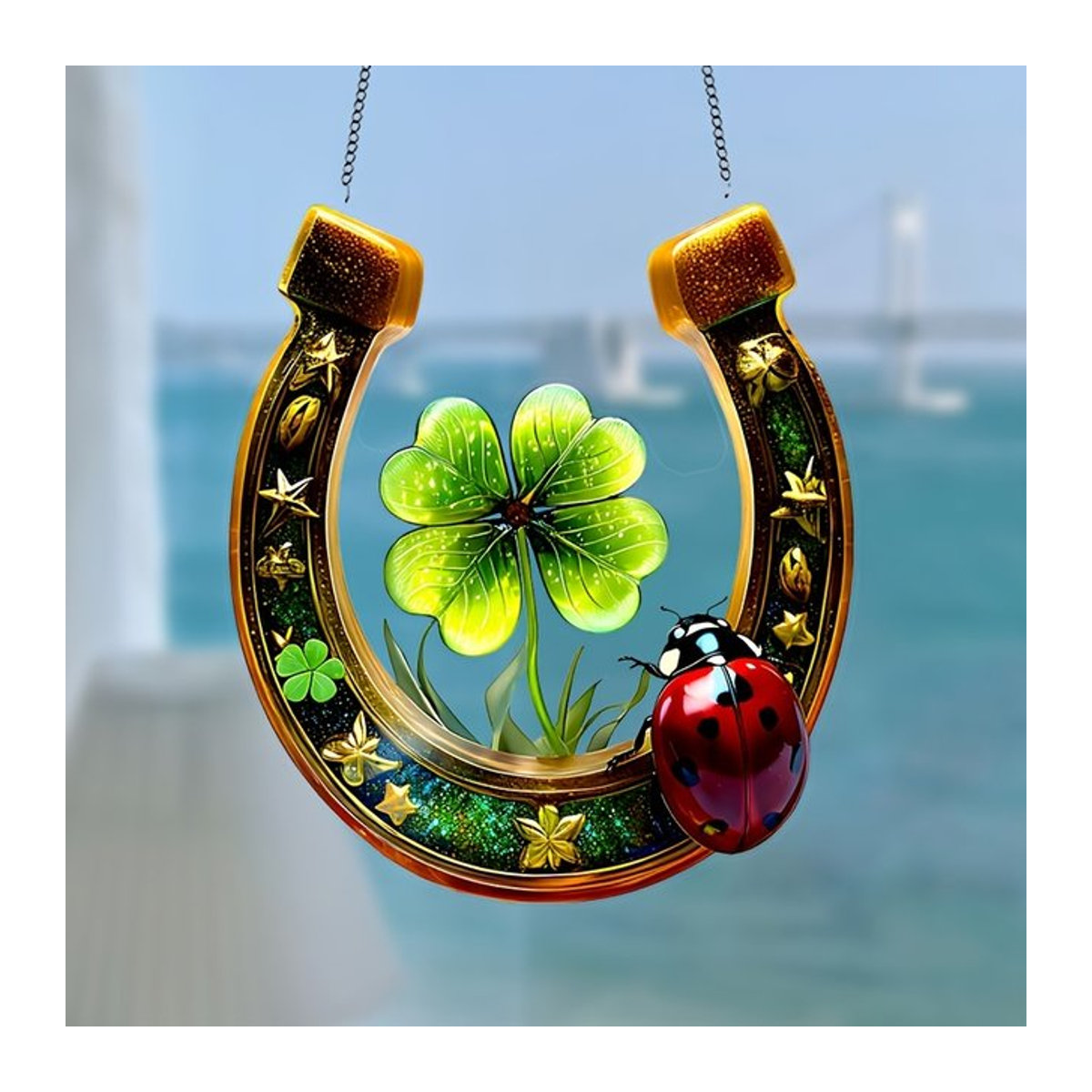 Hufeisen Sonnenschein Catcher Hängende Dekoration als Windspiel für Fenster und Garten in Multicolor - Bild 1