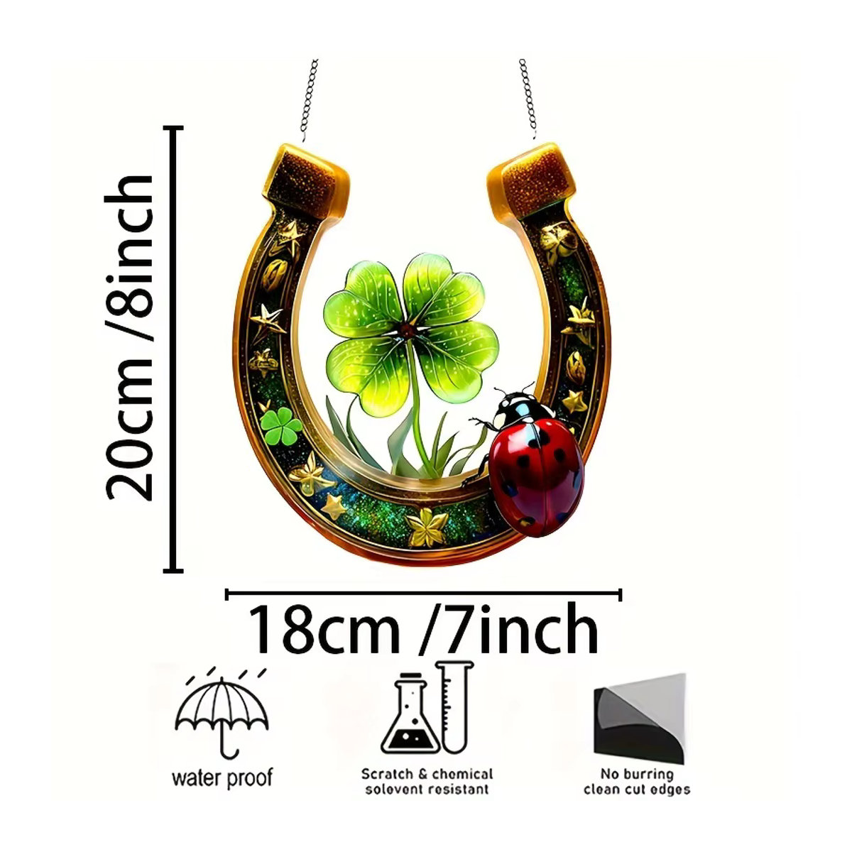 Hufeisen Sonnenschein Catcher Hängende Dekoration als Windspiel für Fenster und Garten in Multicolor - Bild 3