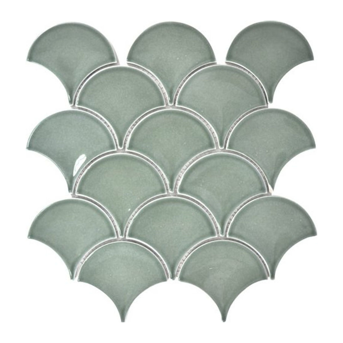 HuH Mosaikfliese Fan aus Keramik in Blau, Wandbelag mit geometrischem Design, Breite: 27,3 cm, Länge: 25,6 cm - Bild 1
