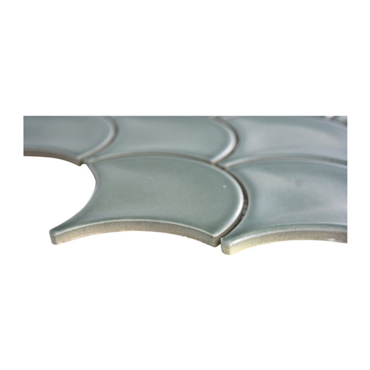HuH Mosaikfliese Fan aus Keramik in Blau, Wandbelag mit geometrischem Design, Breite: 27,3 cm, Länge: 25,6 cm - Bild 2