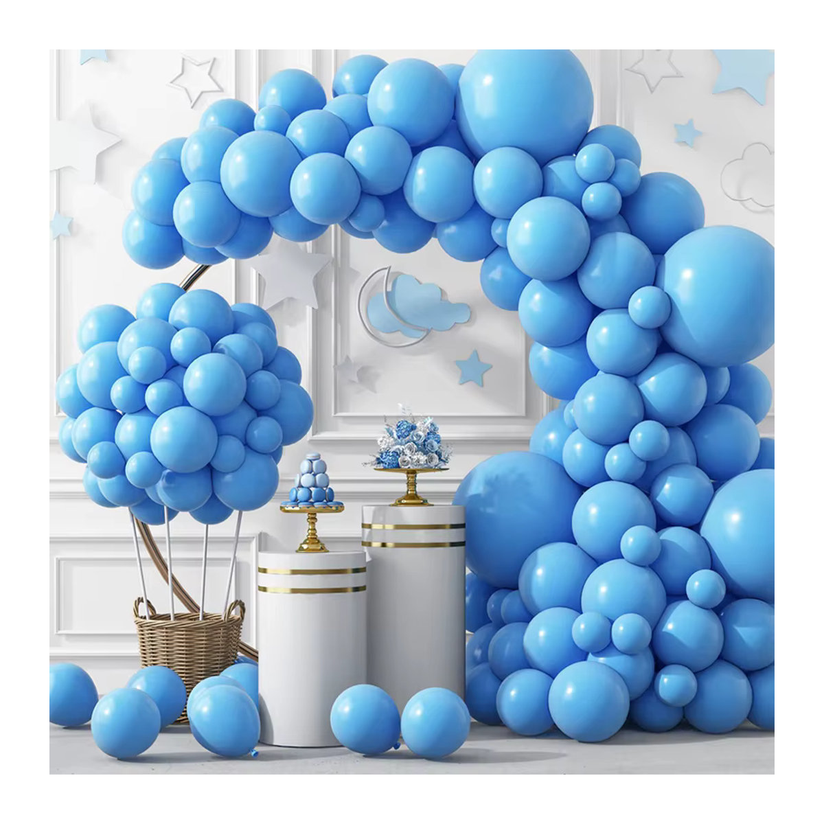 Huiran Metallic-Luftballon Set mit 87 Stück in Mehrfarben für Girlandenbögen zur Dekoration von Hochzeit, Geburtstag und Babyparty - Bild 2