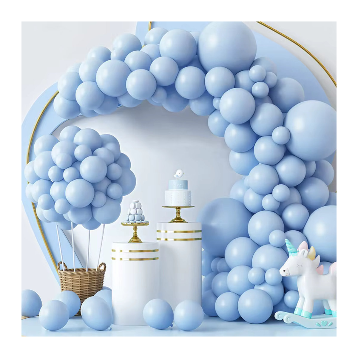Huiran Metallic-Luftballon Set mit 87 Stück in Mehrfarben für Girlandenbögen zur Dekoration von Hochzeit, Geburtstag und Babyparty - Bild 3
