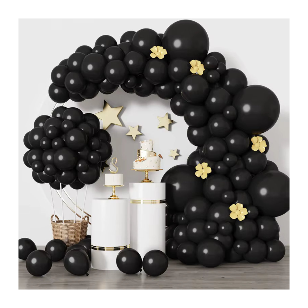 Huiran Metallic-Luftballon Set mit 87 Stück in Mehrfarben für Girlandenbögen zur Dekoration von Hochzeit, Geburtstag und Babyparty - Bild 5