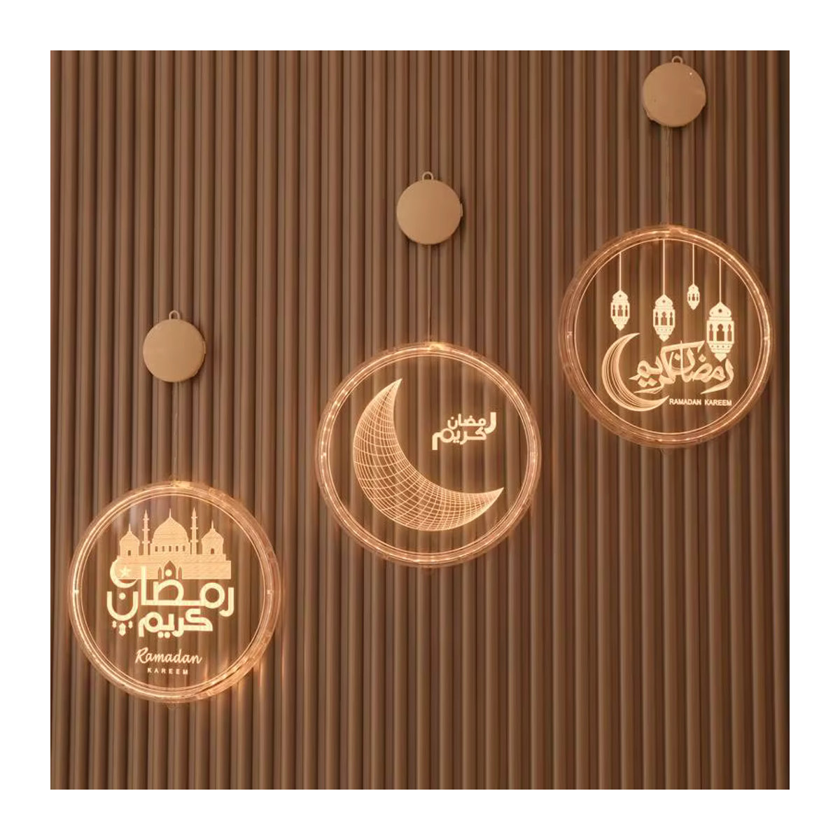 Huiran Ramadan Dekoration Mond und Stern Licht in Gold und Weiß für Eid Mubarak und Eid Al-Adha - Bild 2