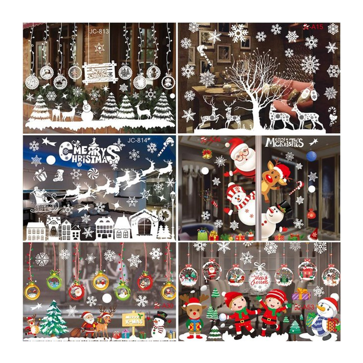 Huiran Weihnachts-Fensteraufkleber in Weiß für Kinderzimmer und Zuhause mit ästhetischem Design - Bild 1