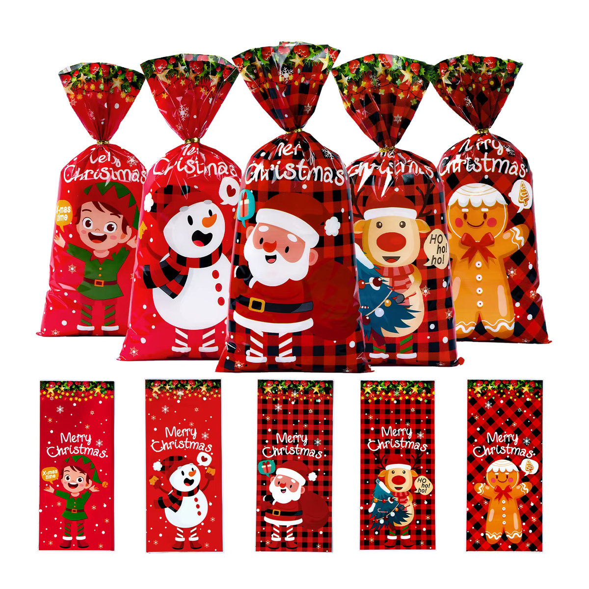 Huiran Weihnachts-Süßigkeitentüten in Rot für Dekoration und Geschenke aus Kunststoff - Bild 2