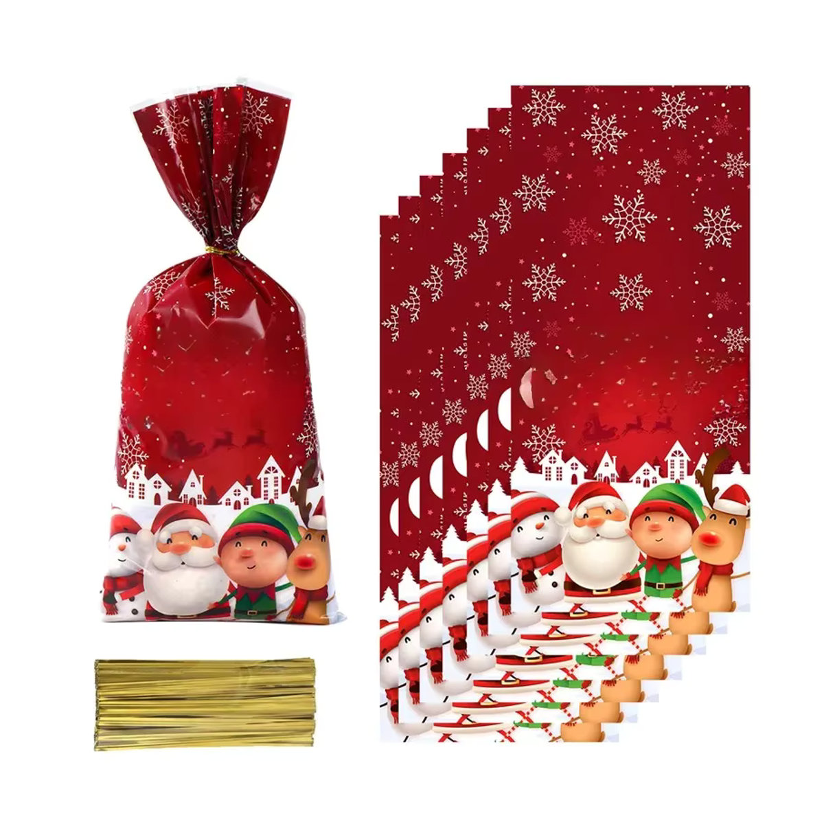 Huiran Weihnachts-Süßigkeitentüten in Rot für Dekoration und Geschenke aus Kunststoff - Bild 3