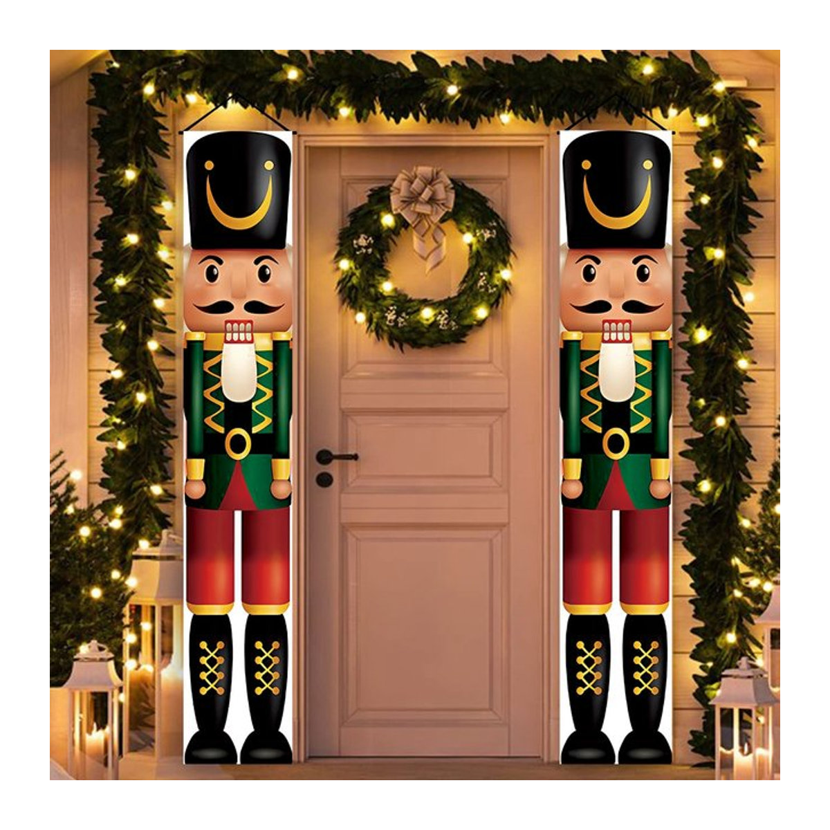 Huiran Weihnachts Türdekoration hängend in Gold und Mehrfarbig - Bild 1