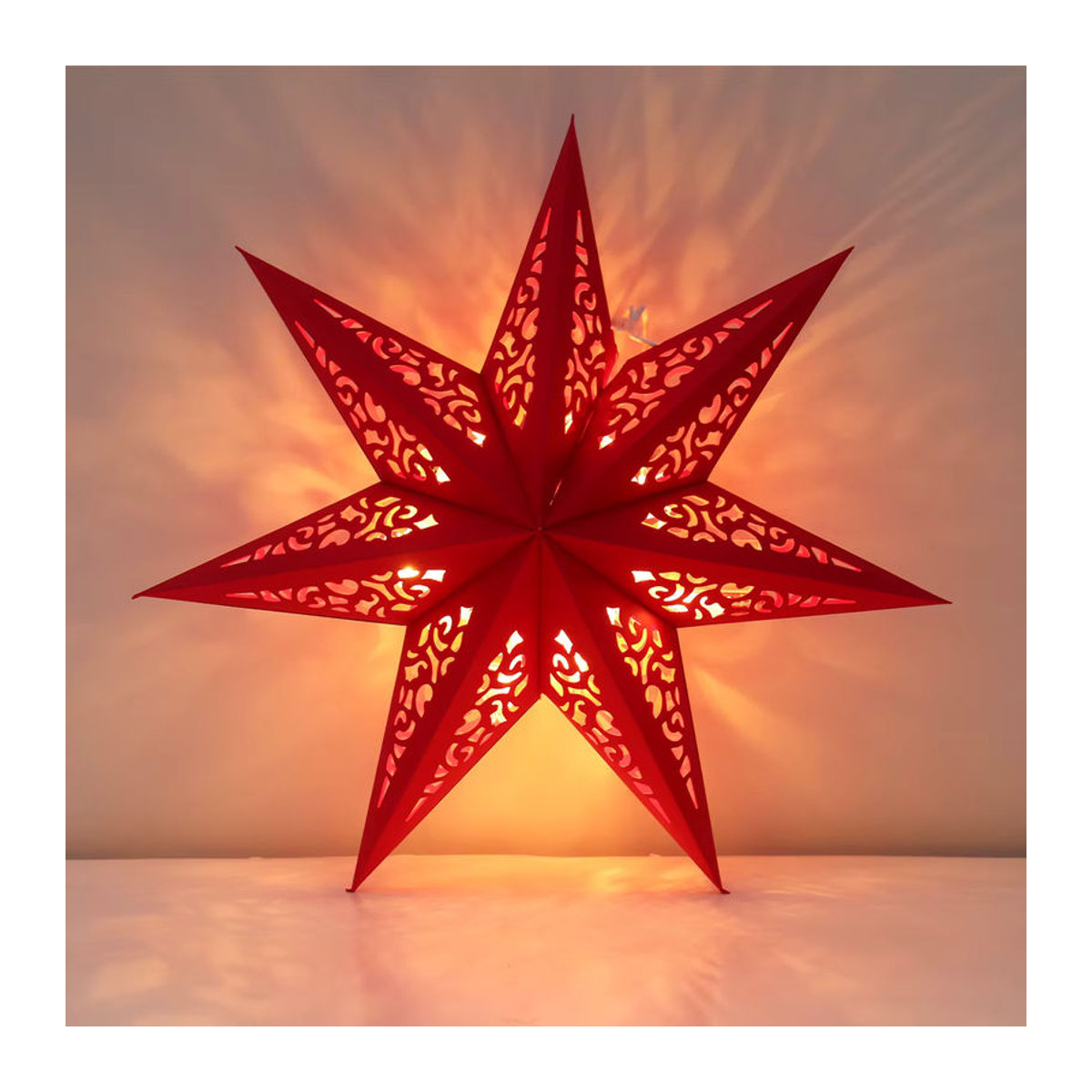 Huiran Weihnachtsschmuck Hängeornament aus Papier in Grün und Mehrfarbig mit abstraktem Stern-Design - Bild 2