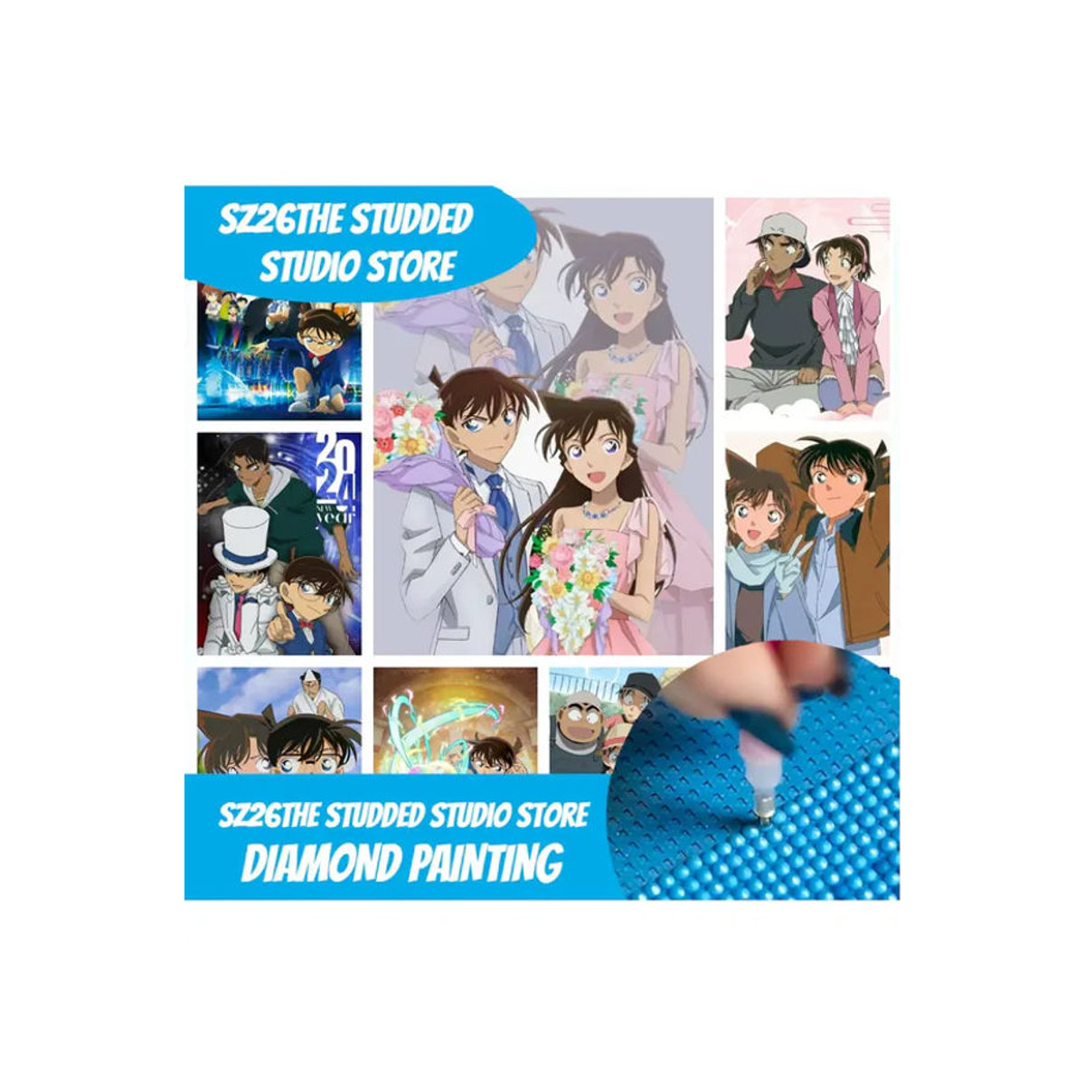 Huiyua 5D DIY Diamant-Malerei-Set Detective Conan Motiv in Mehrfarbig - Bild 2