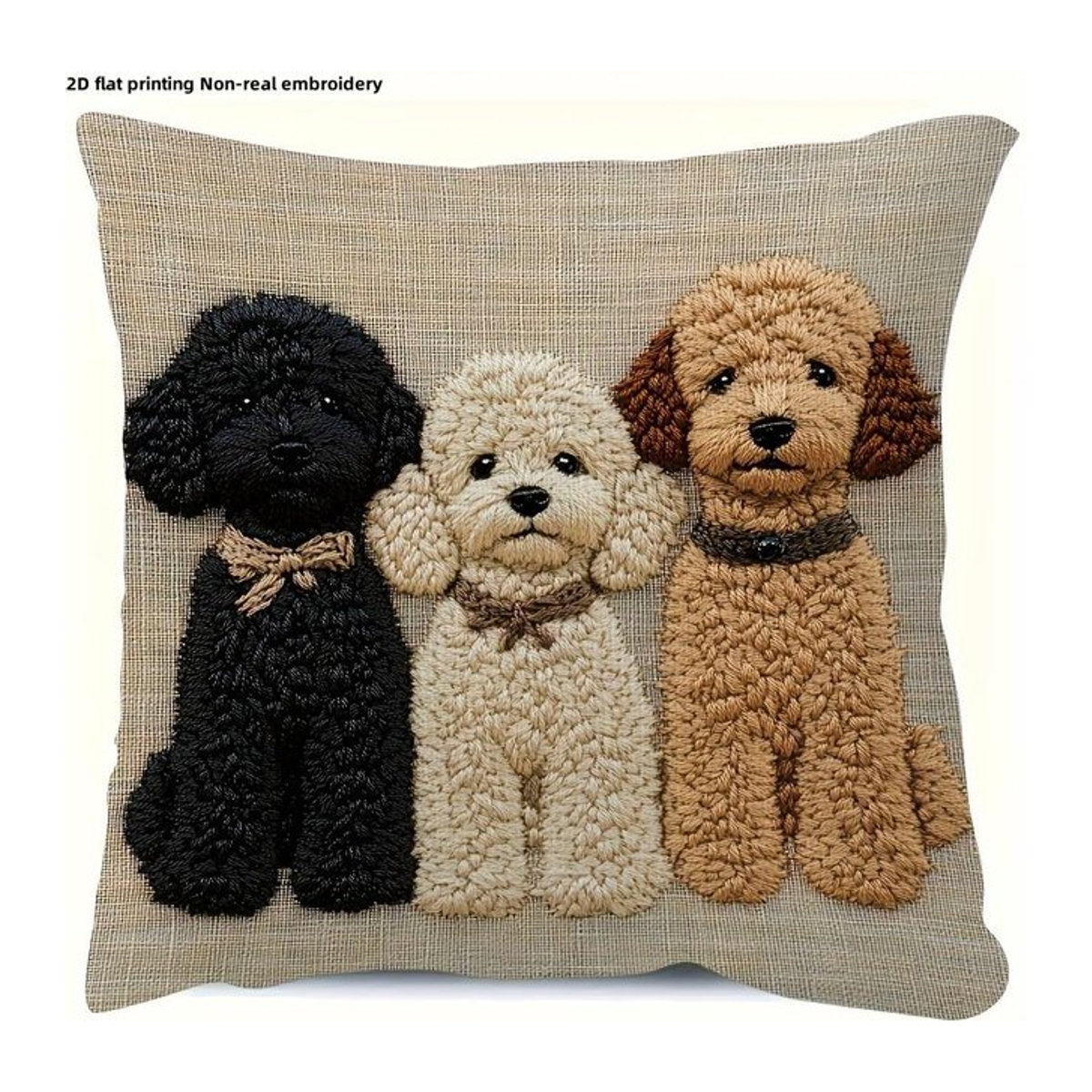 Hunde Kissenbezug mit 2D Flachdruck aus Peach Skin für Sofa und Schlafsaal, B/T/H: 18 x 18 x 0 cm - Bild 1