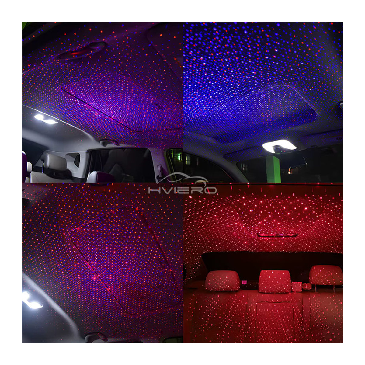 HVIERO Mini LED Sternenhimmel Projektor Schwarz USB Sternen Atmosphäre Licht für Auto und Wohnraum - Bild 3